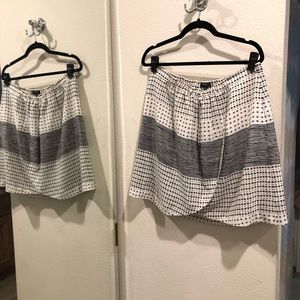 MADEWELL Silk Printed Faux Wrap Skirt